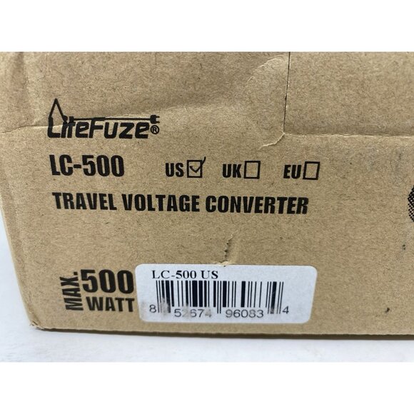 LiteFuze LC-500 US 500W Travel Voltage Converter - USA Cord - Step Up/Down NEW - Picture 8 of 10